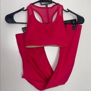 Old Navy Pink Sports Bra and Leggings Matching Set (M)